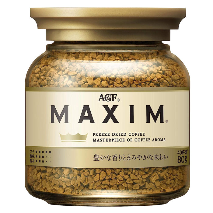 MAXIM Aroma blend Coffee แม็กซิม อโรม่า กาแฟสำเร็จรูป 80g ขวดแก้ว มี2 รสให้เลือก