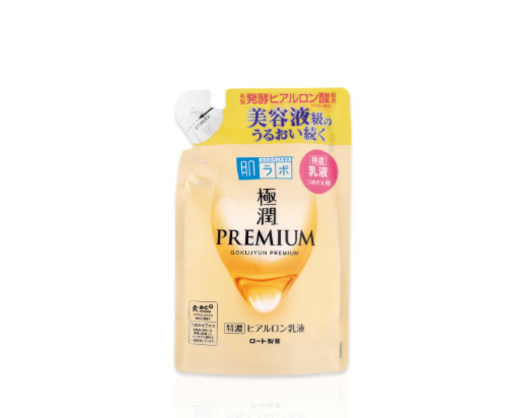 Hada Labo Gokujyun Premium Hyaluronic Milk Lotion ขนาด 140 ml ฮาดะลาโบะ โกคุจุน พรีเมียม ไฮยาลูรอน สูตรน้ำนม /รีฟิล แบบเติม